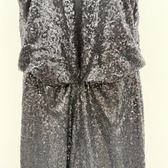 Jenny‎ Yoo Jules Sequin Gown Size 10 Black Blouson Formal Evening Wedding - Picture 5 of 10
